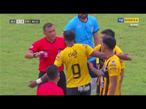 Escándalo y violencia  en el final del partido Blooming vs. The Strongest.