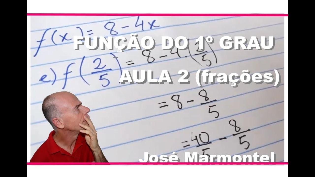 FUNÇÃO DO PRIMEIRO GRAU COM FRAÇÕES Aula 2