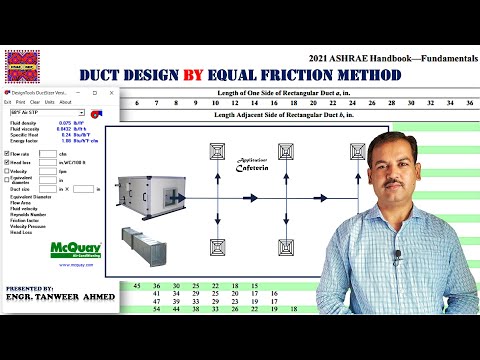 HVAC Duct Design by Equal Friction Method | McQuay Duct Sizer in Urdu