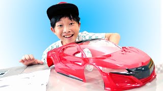 Build Car Toy Assembly with Coloring Activity for Children