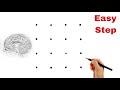 Dots Turns Into Human Brain Diagram Drawing Class 10 Human Brain Diagram