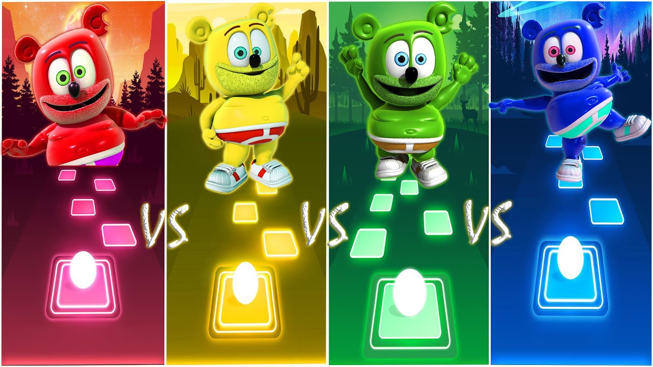 Gummy Bear With His New Colors - Gummy Bear Songs - Tiles Hop EDM Rush!