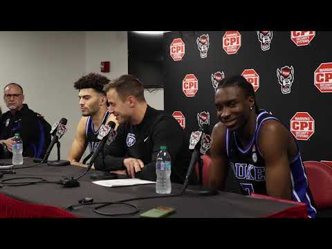 Duke head coach Jon Scheyer and F Dame Sarr and Cameron Boozer postgame comments after win over NCSU