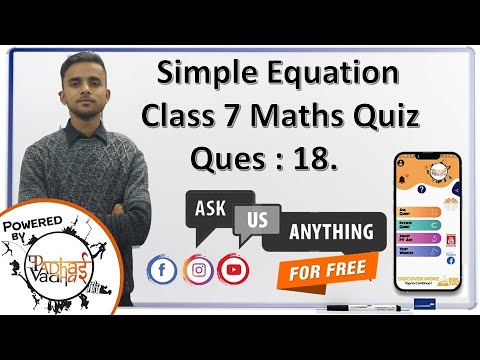 Q.18 The difference of a number and 7 is equal to 5. Find the number. I Class 7th Maths I Simple Equation