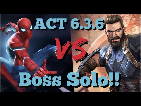 MCOC - ACT 6.3.6 - Stark Enhanced Spider-man VS Captain America Infinity War - Boss Solo!!