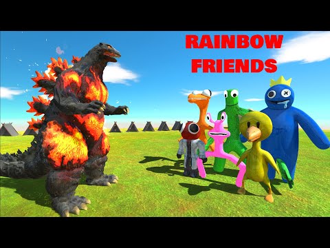 Godzilla Burning VS Rainbow Friends - Animal Revolt Battle Simulator