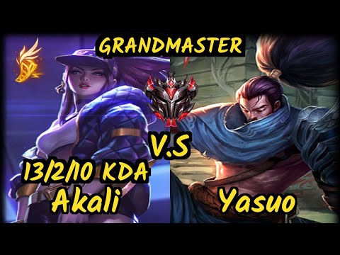 HL Name (AKALI) vs YASUO - 13/2/10 KDA TOP GAMEPLAY - BR Ranked GRANDMASTER v9.6