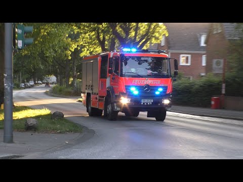 [Feuer in einer Tiefgarage] Einsatzfahrt HLF20 + LF-Katastrophenschutz FF Groß Flottbek Hamburg
