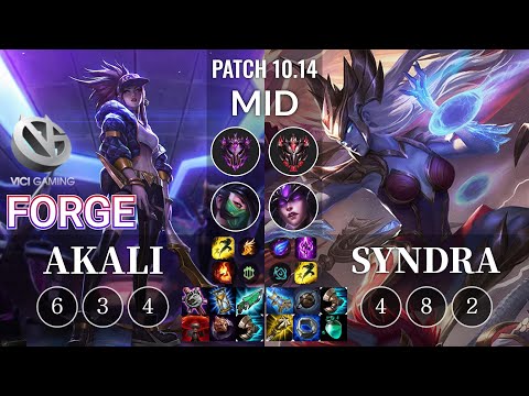 VG Forge Akali vs Syndra Mid - KR Patch 10.14