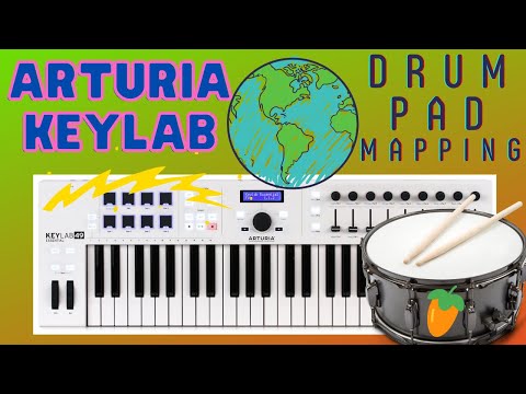 Arturia KeyLab Drum Pad Midi Controller setup / Map to Fl Studio, Other DAW links, FPC, Record