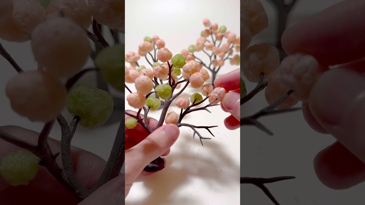 ひなあられを桃の花に見立てる｜Rice Crackers Tree