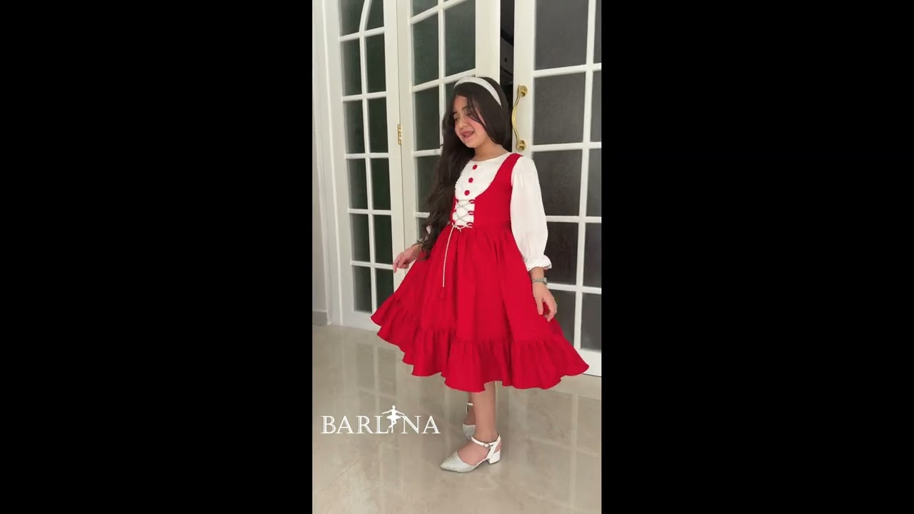 Girls' burgundy dress with an elegant classic design - 2 years