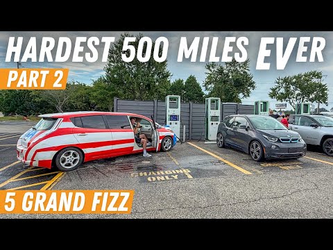 Thumbnail for The Hardest Road Trip Race Ever! 500mi In $5,000 Electric Cars - i3 vs Spark vs Leaf by BMW, Car, Nissan, Rivian