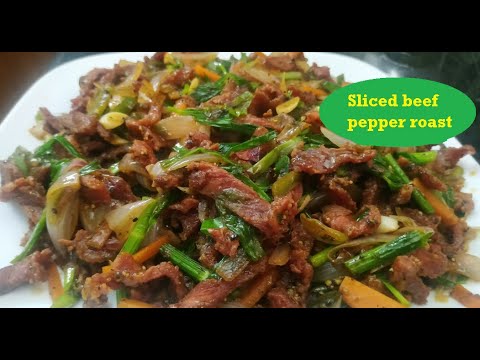 How to make sliced beef pepper roast / Pepper steak