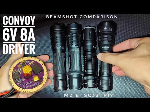 Convoy NEW 6V 8A Driver in M21B XHP70.3 HI & Comparison with M21B 6V 5A, Sofirn SC33, Acebeam P17