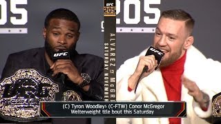 Conor McGregor vs Tyron Woodley TRASH TALK & BACKSTAGE video