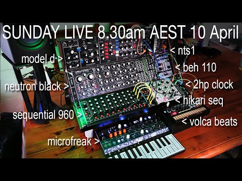 Live BACK TO THE ANALOG SEQUENCING 70s - ModelD Neutron MicroFreak Hikari 960 VolcaBeats