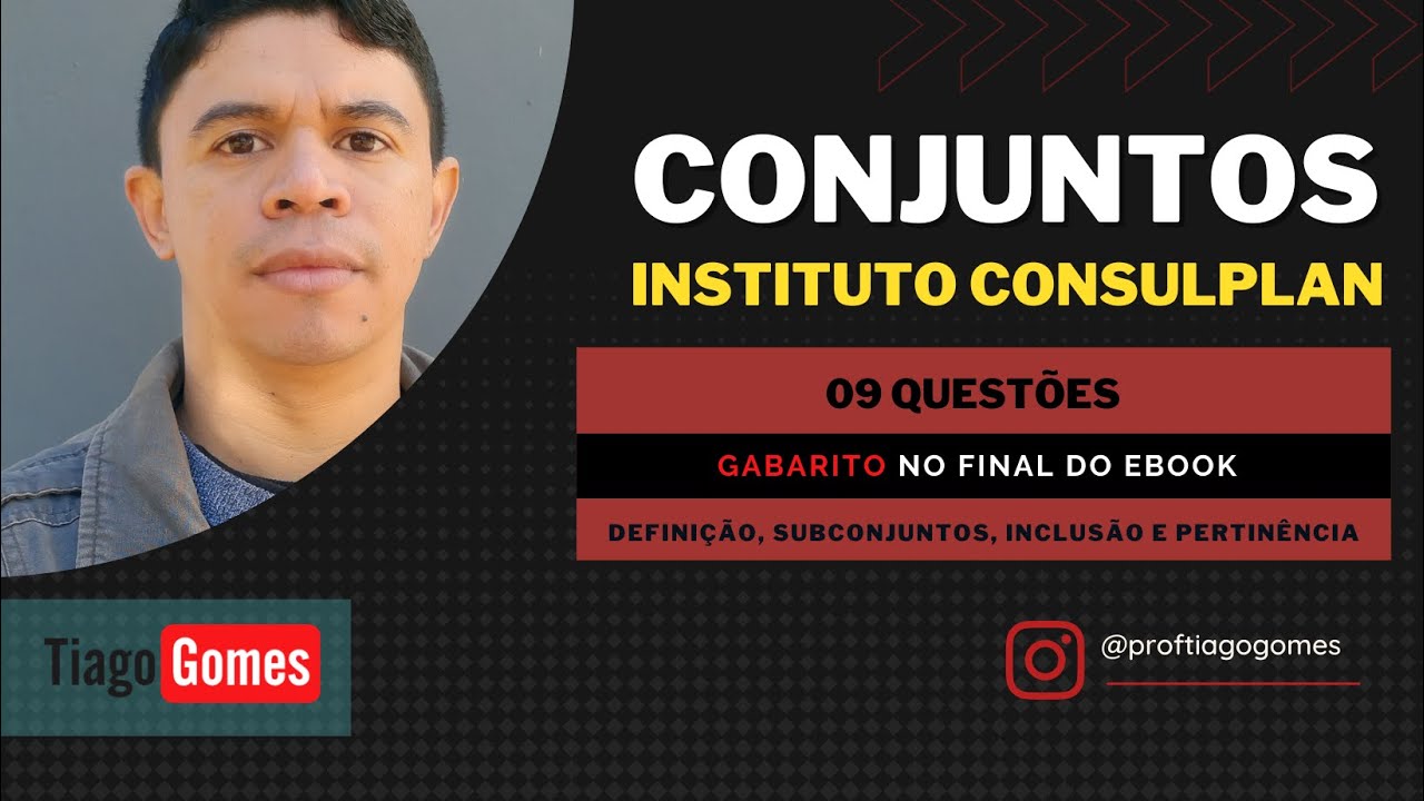 ✅Conjuntos📚Banca Instituto #Consulplan📋Questões de Matemática e Raciocínio Lógico para Concursos