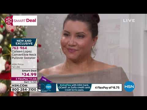 Colleen Lopez Convertible Neck Pullover Sweater