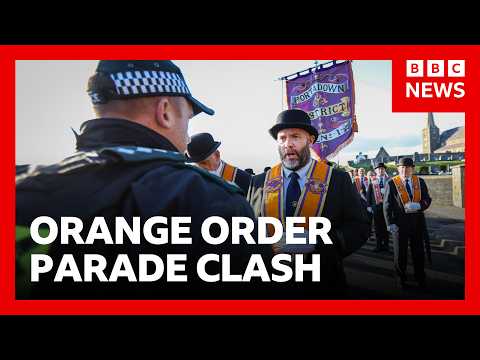 Police block Drumcree Orange Order parade in Portadown, Northern Ireland, after protests | BBC News