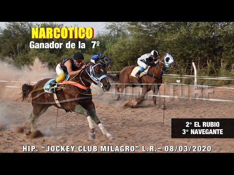 HIP. "JOCKEY CLUB MILAGRO" L.R. - 08/03/2020 - NARCOTICO, EL RUBIO Y NAVEGANTE