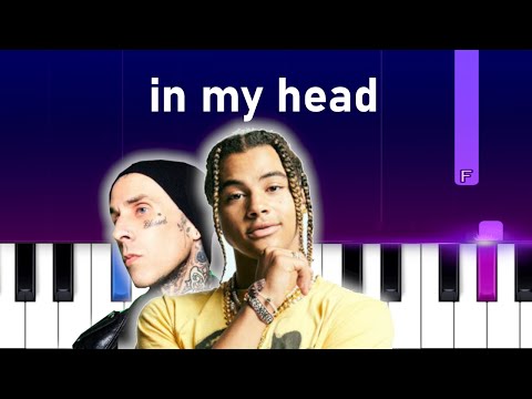 24kGoldn, Travis Barker - In My Head (Piano Tutorial)
