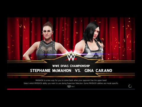 WWE 2K19 Gina Carano VS Stephanie McMahon 1 VS 1 No Holds Barred Match WWE Divas Title
