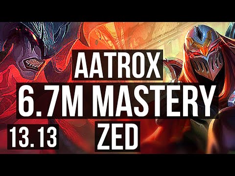 AATROX vs ZED (TOP) | 6.7M mastery, 2500+ games, 2/1/5 | KR Master | 13.13
