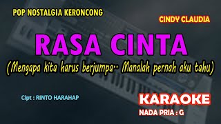 Download lagu Rasa Cinta KARAOKE Keroncong nada Pria G || Cindy Claudia - Rinto Harahap mp3