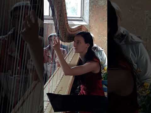 Arfa skambina Joana Daunytė Rokiškio Šv. Juozapo koplyčioje. 2018 m.