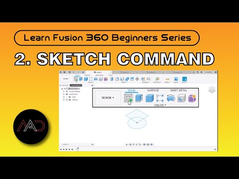 Autodesk Fusion 360 Sketch Command | EX 2 | Learn Fusion 360 Beginners Series, step by step tutorial