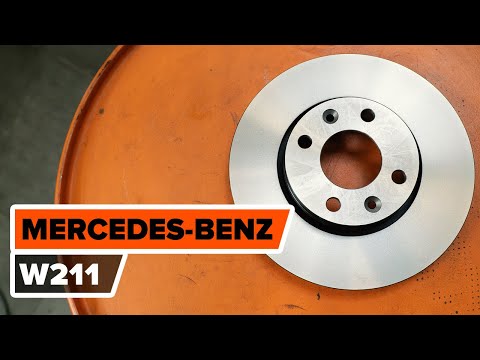 How to change front brake discs / brake rotors on MERCEDES-BENZ W211 E-Class [TUTORIAL AUTODOC]