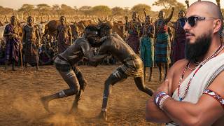 You Have Never Seen Traditional Wrestling Of Giants - Mundari Tribe, South Sudan 🇸🇸 (fascinating)