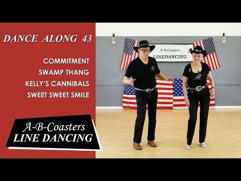 Dance Along (43) - 4 Line Dances COMMITMENT,  SWAMP THANG,  KELLY'S CANNIBALS, SWEET SWEET SMILE.