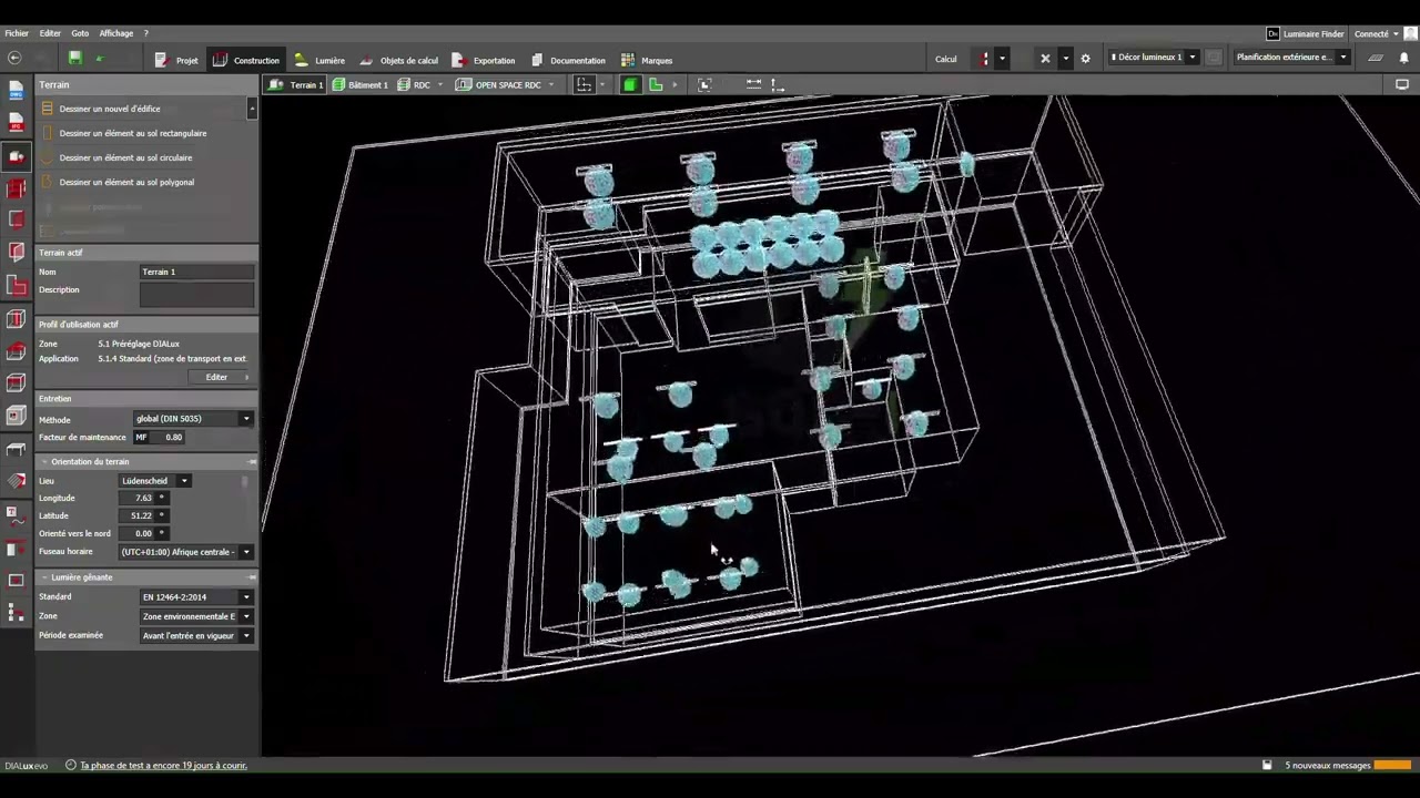 Projet d'éclairage tertiaire