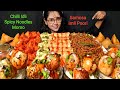 Eating Samosa Momo Chilli Indli Spicy Noodles Big Bites Asmr Eating Mukbang