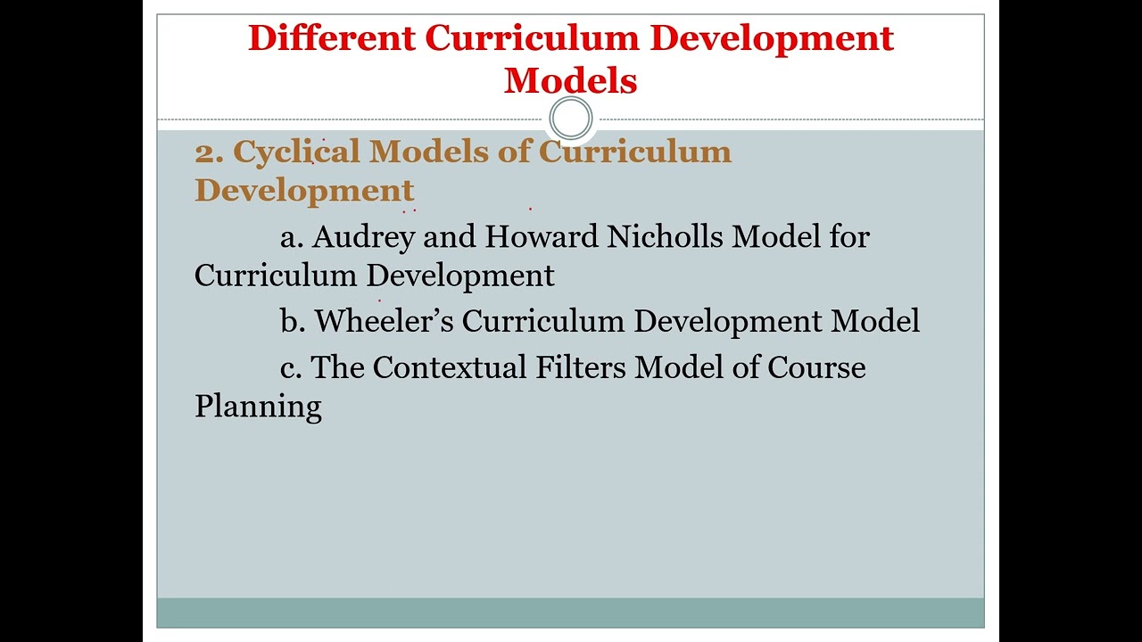 CHAPTER 4 CURRICULUM DEVELOPMENT