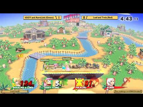 DBA3 Smash4 Wii U - iiGGY and AeroLink (Green) vs Leaf and Trela (Red) - Losers Finals