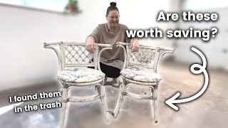 Saving Rattan Chairs from the TRASH! | DIY Garden Decor with Unexpected Challenges & Creative Fixes