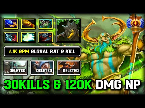 WTF 30KILLS & 120K DAMAGE DEALT CARRY Nature Prophet | 1.1K GPM Rat & Kill Machine | 7.39c DOTA 2