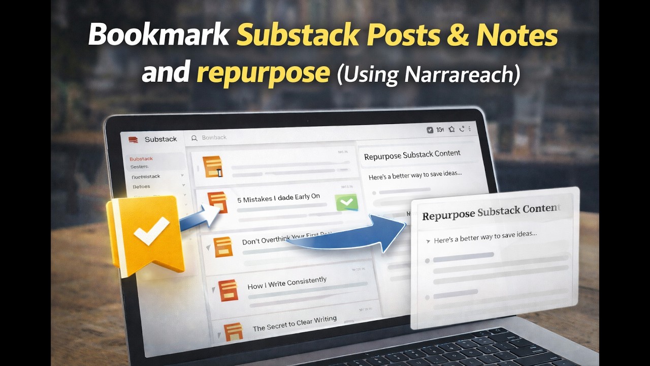 Bookmark Substack Posts & Notes and repurpose (Using Narrareach)