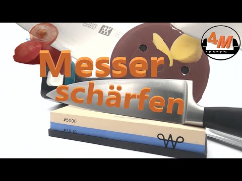 Messer schleifen / schärfen👷 auch  für faule, 2 Methoden - 4M
