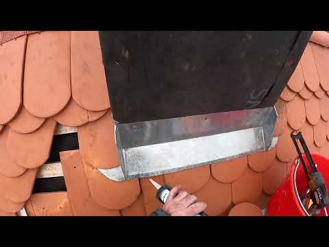 Schornstein mit Schiefer eindecken - Teil 3 - Biberschwanzdach Schönbach