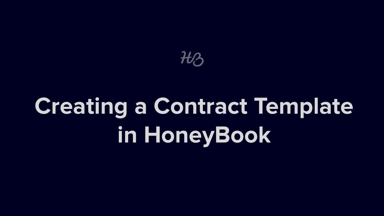 Creating a Contract Template in HoneyBook