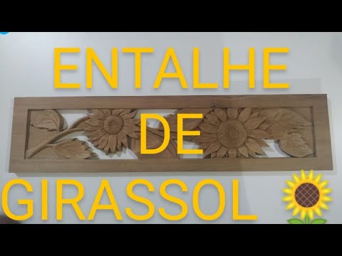 Entalhando na madeira - girassol - bela peça de decoração para montagem de banco de praça