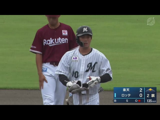 【ファーム(ノーゲーム)】マリーンズ・福田光輝 右中間を破る同点2点タイムリー2ベースヒット!! 2022年7月16日  千葉ロッテマリーンズ 対 東北楽天ゴールデンイーグルス