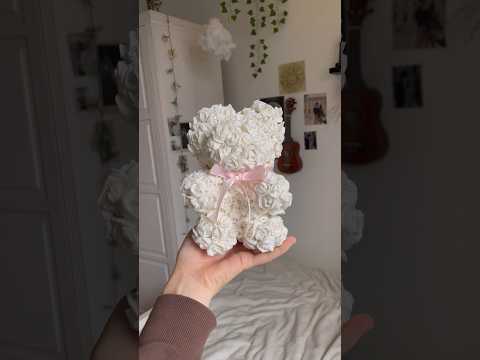 Free gift idea: rose teddy bear🎀🤍🧸