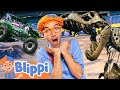 Blippi Explores Monster Trucks And Dinosaurs Vehicles Animals Educational Videos For Kids
