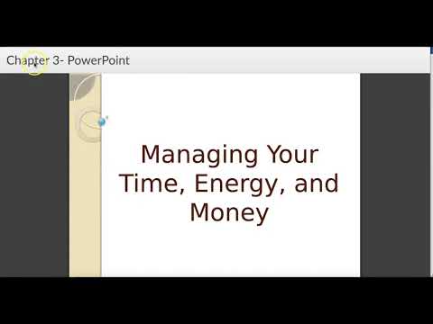 Chapter 3 - Managing Time, Energy, and Money