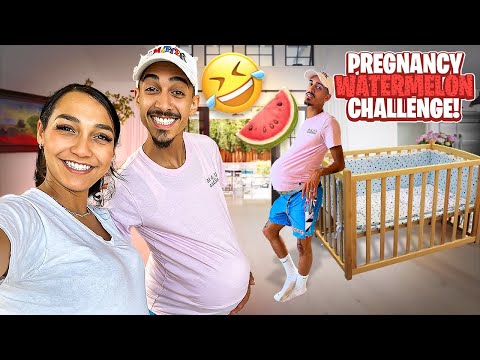 Pregnancy watermelon challenge 😂🍉